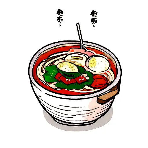 cute ramen bowl tattoo design idea