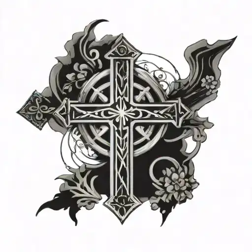 roman numerals cross tattoo tattoo design idea