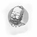 HOMER SIMPSON QUI ETRANGLE BART tattoo design idea