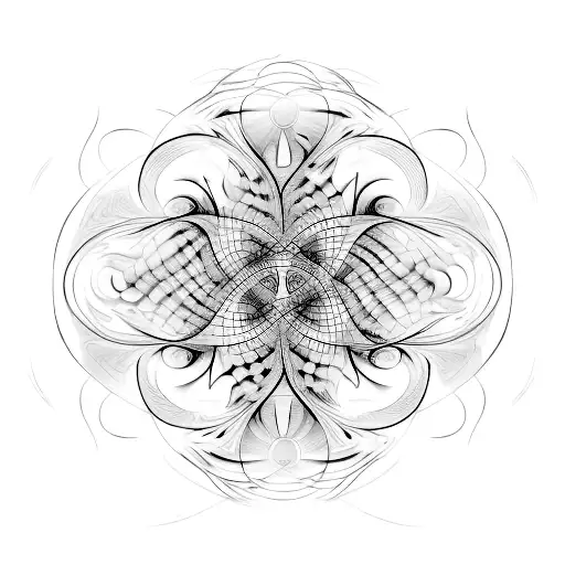 phisics quantum fractal face tattoo design idea