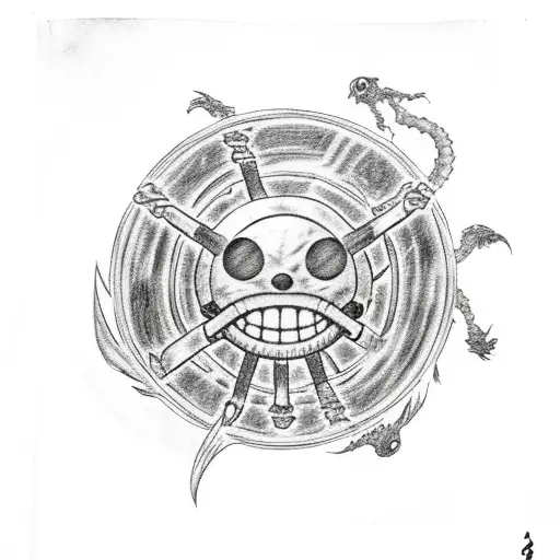 one piece luffy  fear five tattoo design idea
