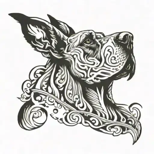 odin as great dane dog tattoo design idea