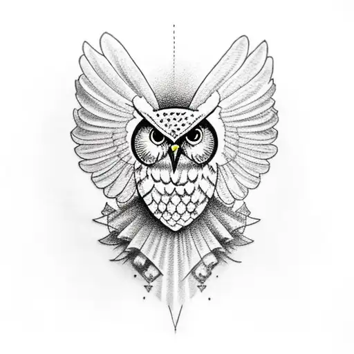 Tattoo uploaded by ART NOUVEAU TATTOO PARLOUR • New traditional owl black  and white on the neck • Tattoodo