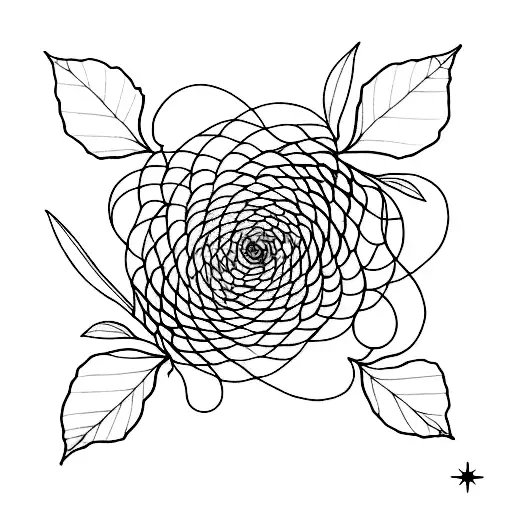 A minimalist tattoo design inspired by The 1975's album artwork, incorporating elements of nature and self love to create a unique and personal piece of art tattoo design idea