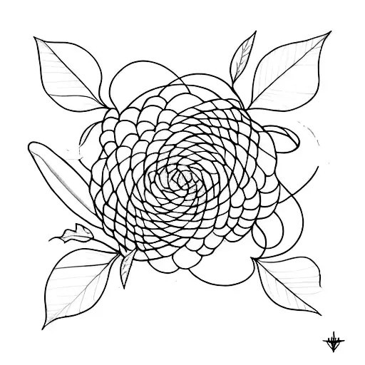 A minimalist tattoo design inspired by The 1975's album artwork, incorporating elements of nature and self love to create a unique and personal piece of art tattoo design idea