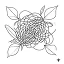 A minimalist tattoo design inspired by The 1975's album artwork, incorporating elements of nature and self love to create a unique and personal piece of art tattoo design idea