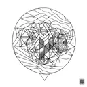 A minimalist tattoo design inspired by The 1975's album artwork, incorporating elements of nature and self love to create a unique and personal piece of art tattoo design idea