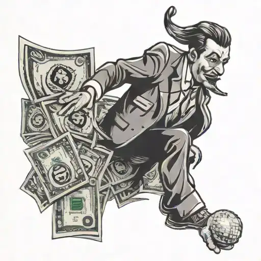 chasing money tattoo design idea
