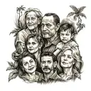 family, never giving up, pain tattoo design idea