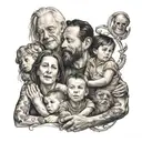 family, never giving up, pain tattoo design idea