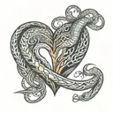 heart with the name Marty on it one cobra tattoo design idea