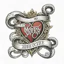 heart with the name Marty on it one cobra tattoo design idea