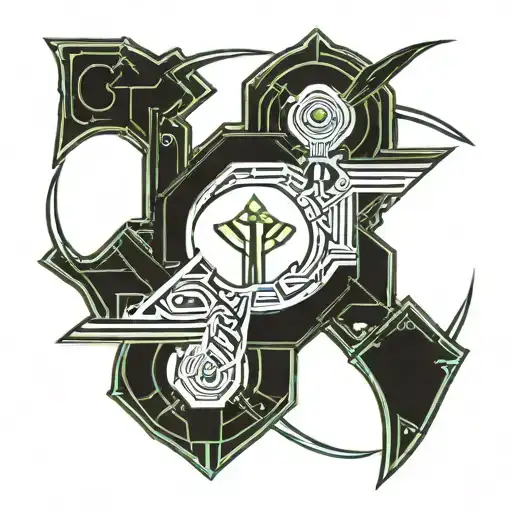 sickle and hammer tattoo design idea