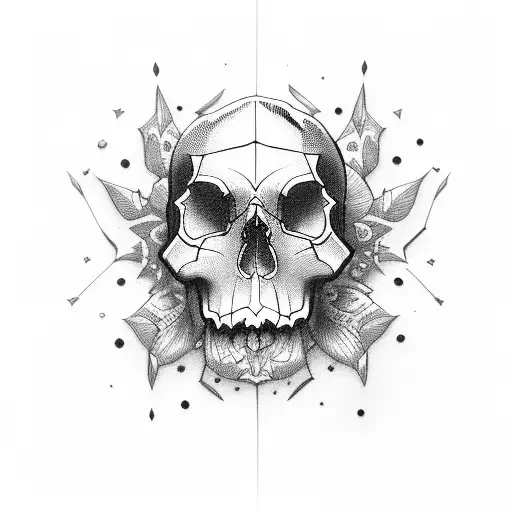 skull candy girl tattoo design idea