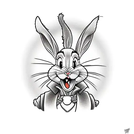 bugs bunny with weed tattoo design idea