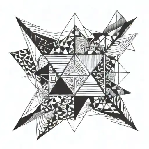 square circle triangle tattoo design idea