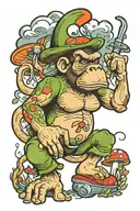 mushroom stoned ape tattoo design idea