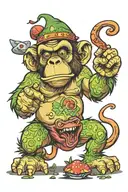 mushroom stoned ape tattoo design idea