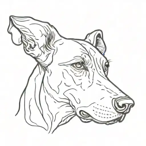 Single line drawing of coonhounds head tattoo tattoo design idea
