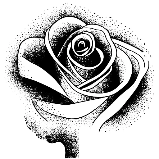 cursive words "rain will make the flowers grow" as the stem of a rose tattoo design idea
