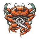 crab holding scissors tattoo design idea