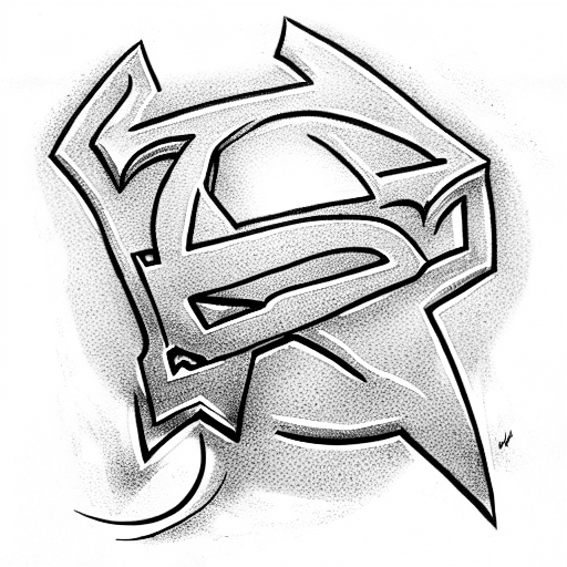 superman symbol with dragon tattoo design idea
