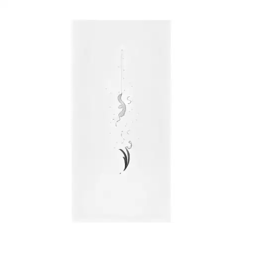 Vertical Planets with gemini signs and waning crescent moon tattoo design idea