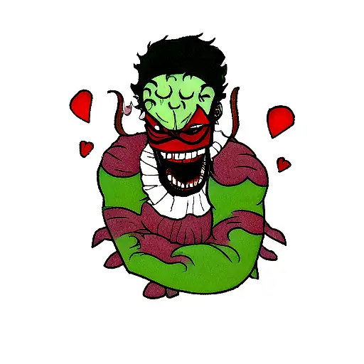 Demogorgon demon clown killer muy thai fighter zoro one piece tattoo design idea