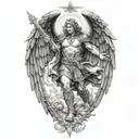 St. Michael The Archangel Michael fighting tattoo design idea