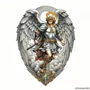 St. Michael The Archangel Michael fighting tattoo design idea