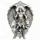 St. Michael The Archangel Michael fighting tattoo design idea