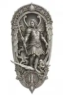 St. Michael The Archangel Chamuel tattoo design idea
