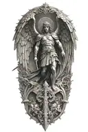St. Michael The Archangel Chamuel tattoo design idea