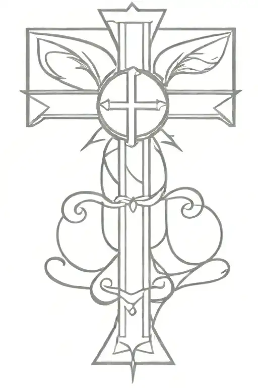 orthodox cross small tattoo design idea