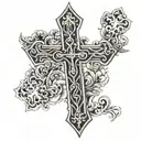 orthodox cross small tattoo design idea