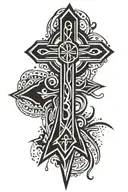 orthodox cross small tattoo design idea