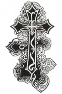 orthodox cross small tattoo design idea
