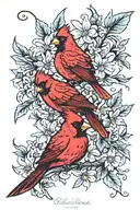 daisys cardinal vines tattoo design idea