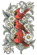 daisys cardinal vines tattoo design idea