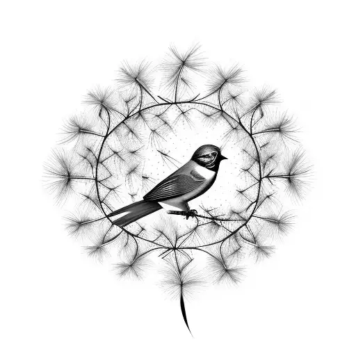 dandelion with birds tattoo｜TikTok Search