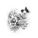 birds and flower tattoo design idea