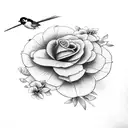 birds and flower tattoo design idea