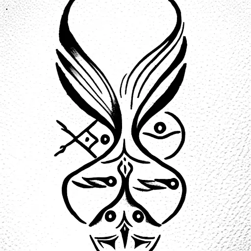 Make a unique tattoo of seven different luck symbols together and the luck symbols are new beginning, blessing, success, tattoo design idea
