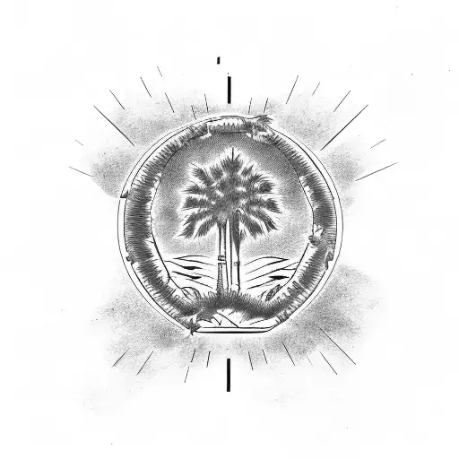 palmetto tree, California flag bear and Colorado logo tattoo design idea