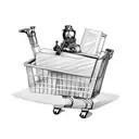 shopping cart with a Piper in it  tattoo design idea