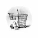 shopping cart with a Piper in it  tattoo design idea