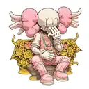 3 kaws statue speak no evil wearing Louis Vuitton  tattoo design idea