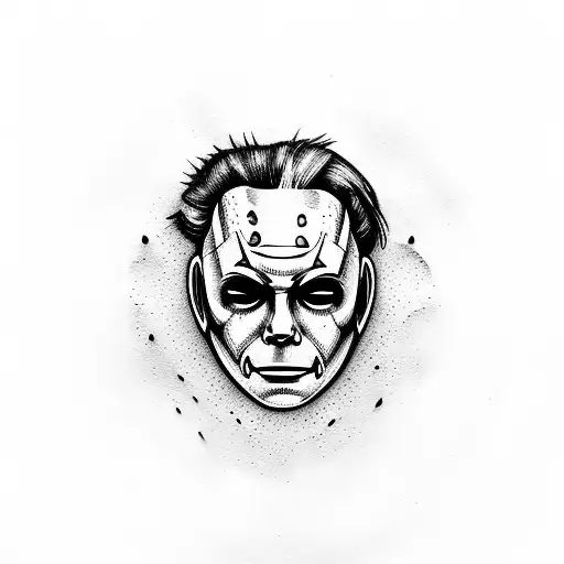Michael myers with knife tattoo design idea