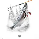 fishing and hunting  tattoo design idea