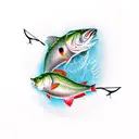 fishing and hunting  tattoo design idea